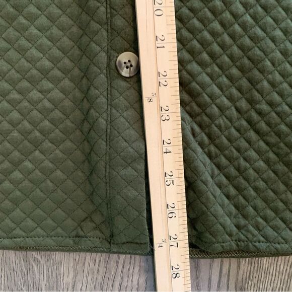 ZESICA Quilted Jacket Shirt Women’s Small Olive Green Button Up Side Pockets. - Picture 12 of 12